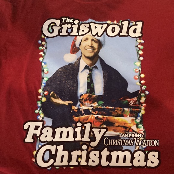 National lampoons Christmas vacation red print T-shirt - Picture 2 of 3